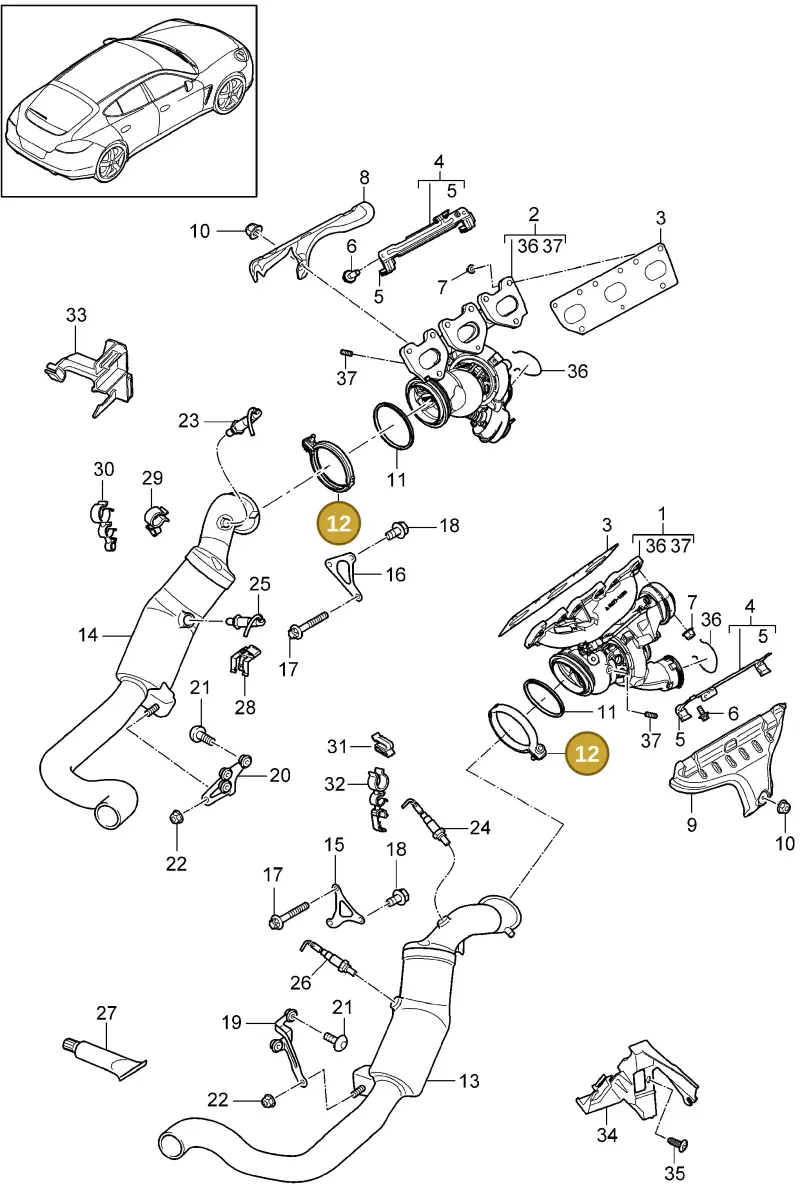 5Q0253725A — Porsche Panamera (2009-2016) diagram p35202020, position 12