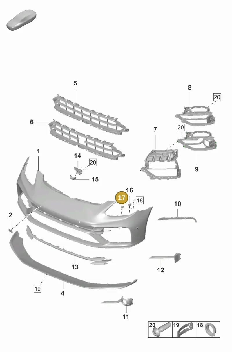 5Q0919275C — Porsche Panamera 4 Hybrid (2020-2023) diagram p58802010, position 17