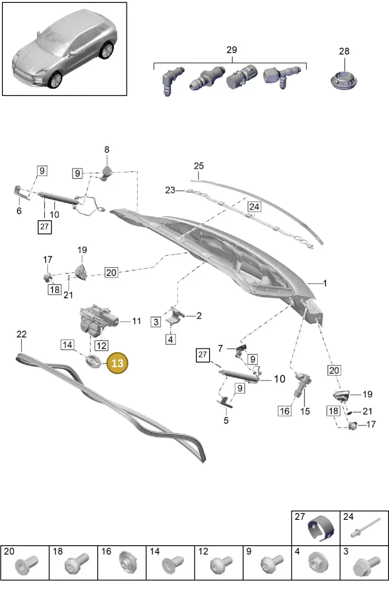 7P0827517F — Porsche Macan R4 TFSI (2018-) diagram p52000169, position 13