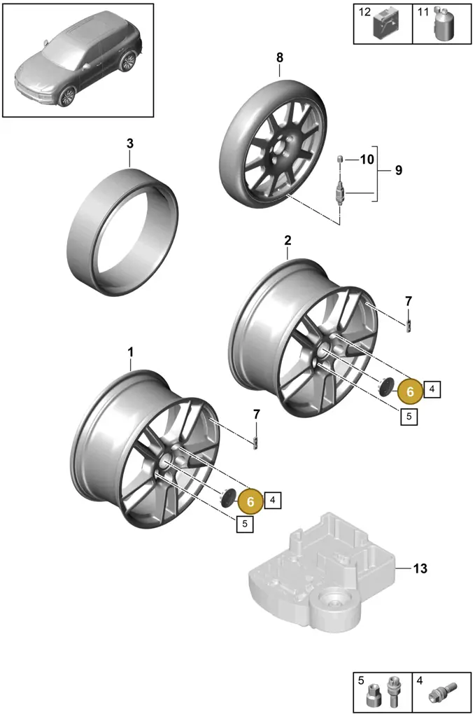 7P5601151OU7 — Porsche Cayenne Diesel V6 (2017-2023) diagram p51601000, position 6