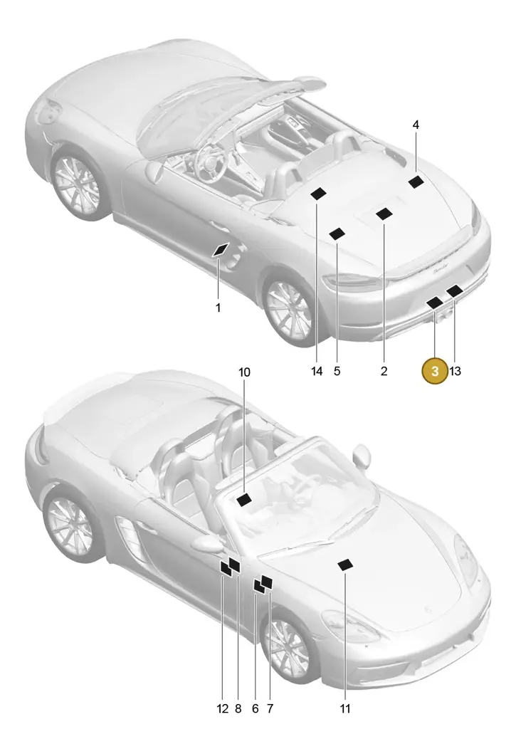 7PP010001 — Porsche Boxster (2016-2019) diagram p48001005, position 3