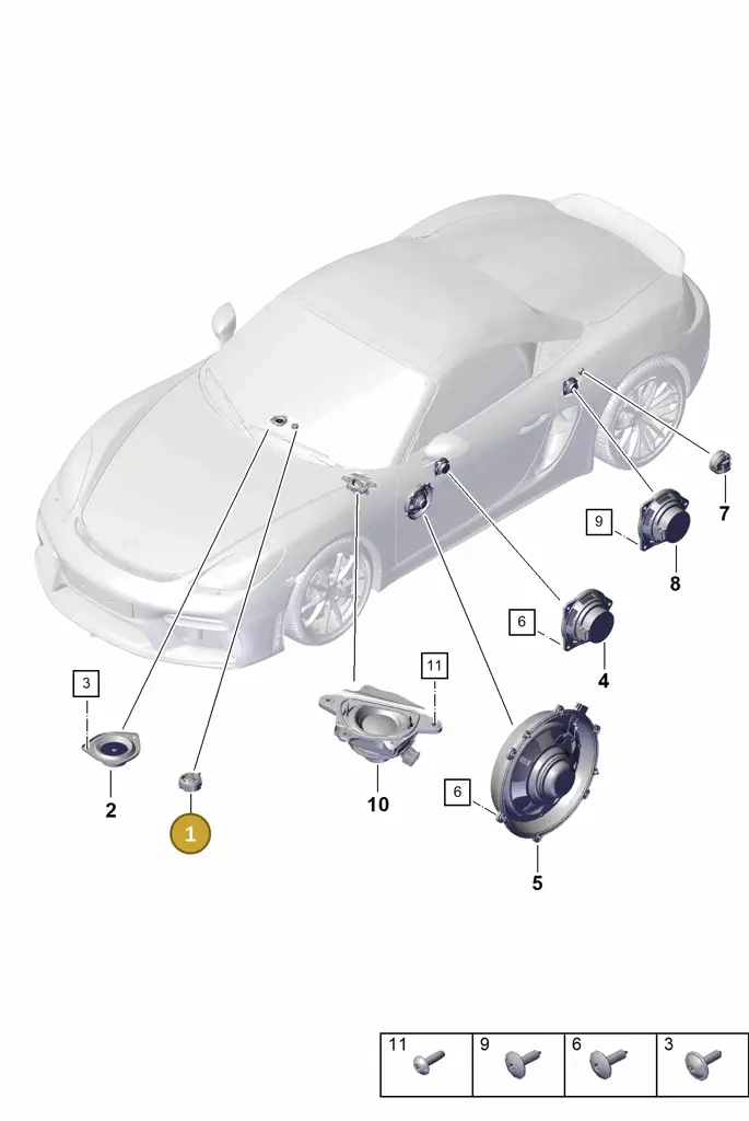 7PP035411D — Porsche Boxster Spyder (2019-2020) diagram p54911050, position 1
