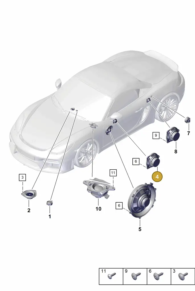 7PP035415F — Porsche Boxster Spyder (2019-2020) diagram p54911050, position 4
