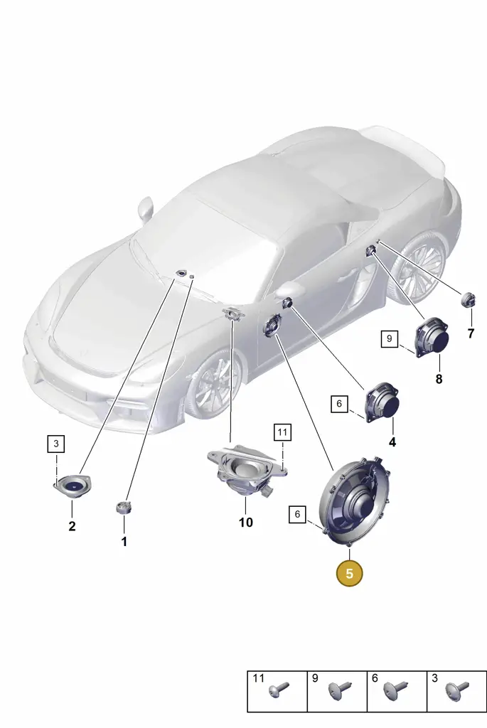 7PP035454L — Porsche Boxster Spyder (2019-2020) diagram p54911050, position 5