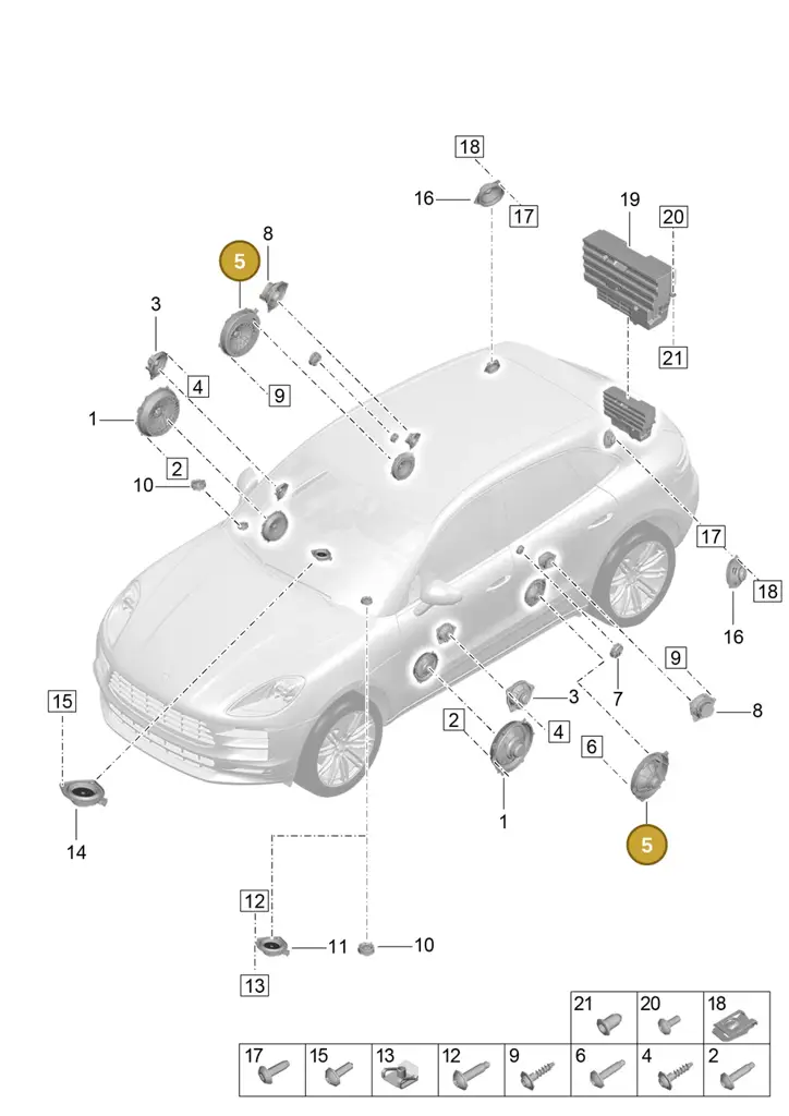 7PP035710C — Porsche Macan (2018-2022) diagram p52911050, position 5