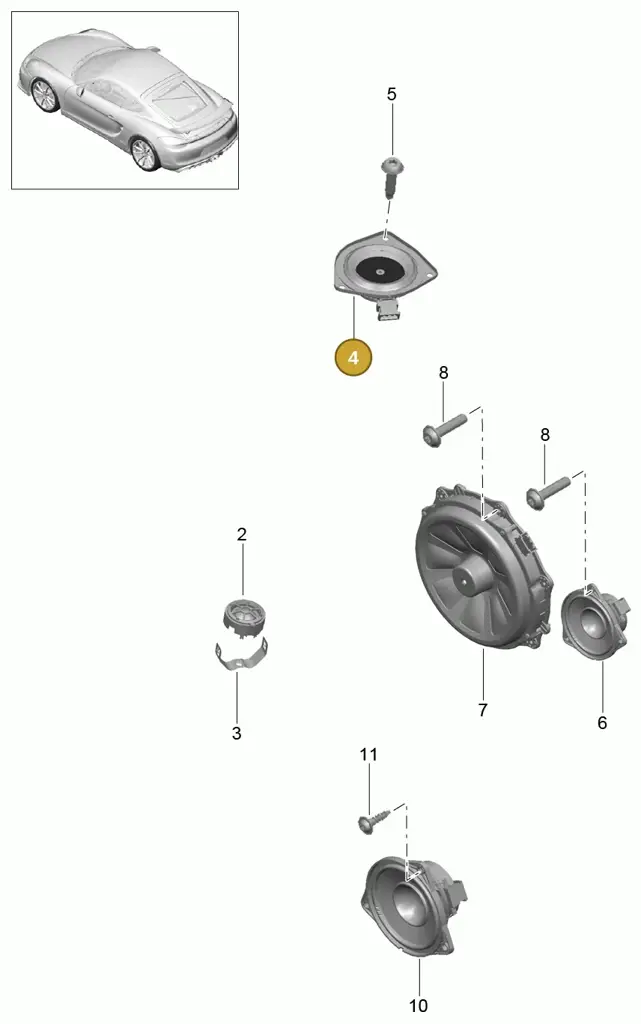 7PP035828F — Porsche Cayman GT4 (2015-2016) diagram p45911005, position 4