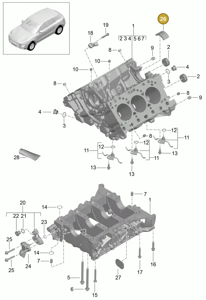 7PP103113 — Porsche Macan (2013-2018) diagram p44101030, position 26
