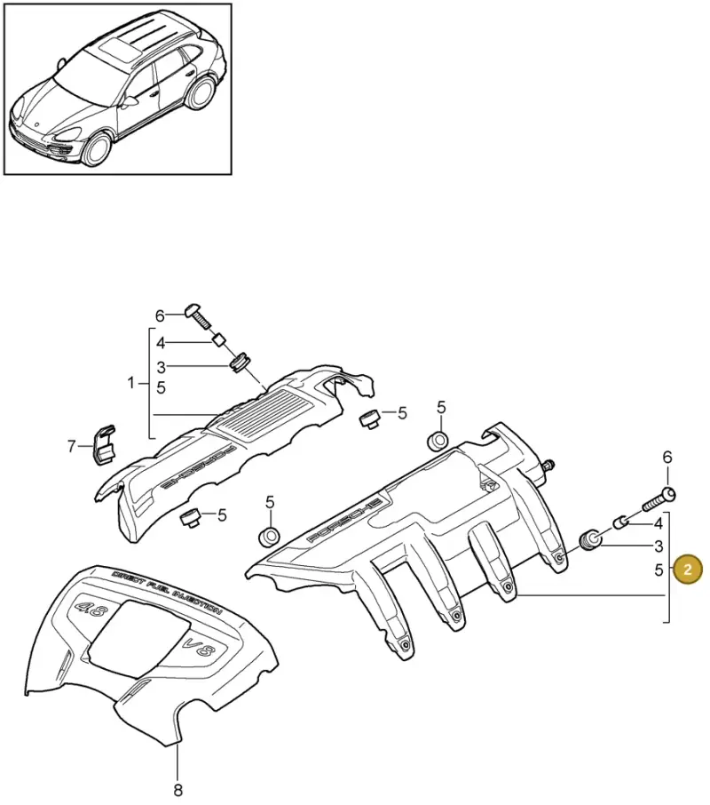 7PP103907C — Porsche Cayenne (2010-2018) diagram p37103040, position 2