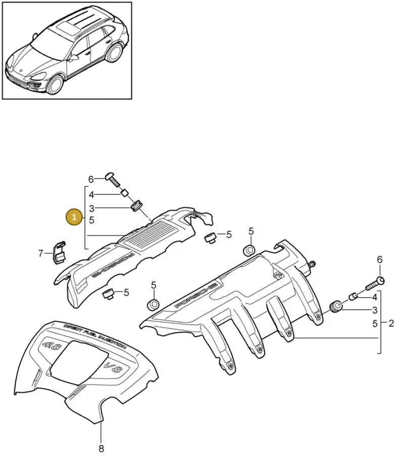 7PP103908C — Porsche Cayenne (2010-2018) diagram p37103040, position 1