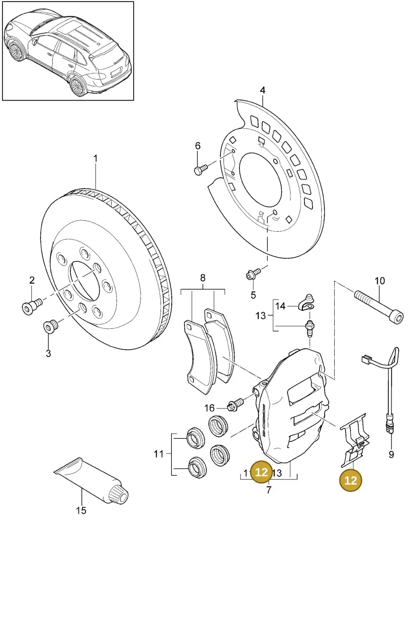 7PP615269 — Porsche Cayenne (2010-2018) diagram p37603000, position 12