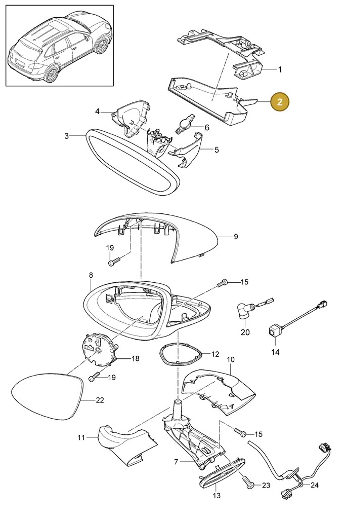7PP8630811E0 — Porsche Cayenne (2010-2018) diagram p37809030, position 2