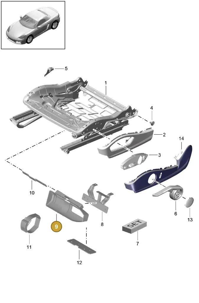 7PP882650 — Porsche Boxster (2016-2019) diagram p48817008, position 9