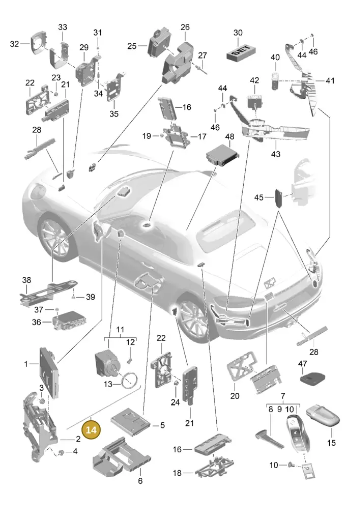 7PP907256 — Porsche Boxster (2016-) diagram p48901004, position 14