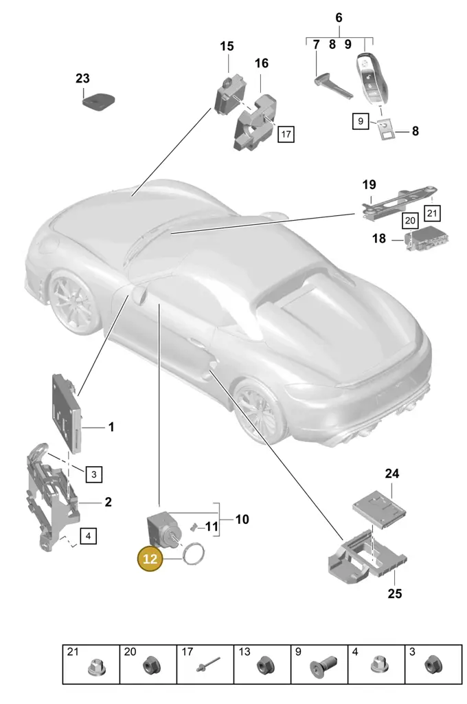 7PP911094 — Porsche Boxster Spyder (2019-2020) diagram p54901040, position 12