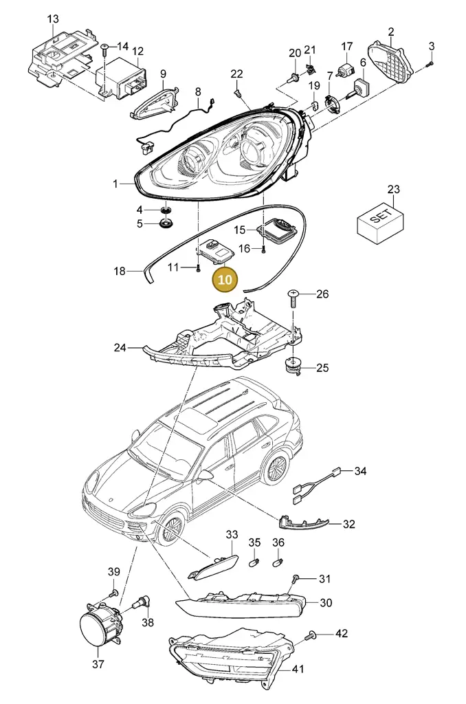 7PP941329R — Porsche Cayenne (2010-2018) diagram p37905003, position 10
