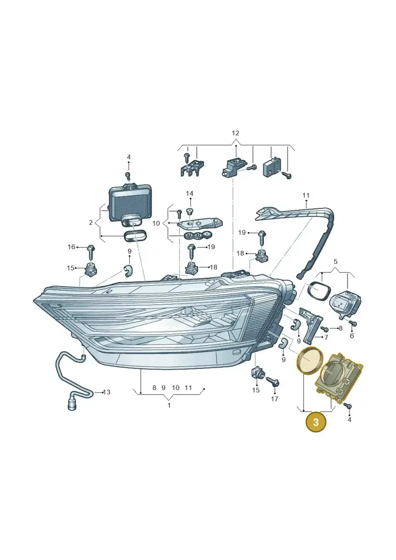 7PP941571AC — Audi A8 (2017-2025) diagram 838941000, position 3