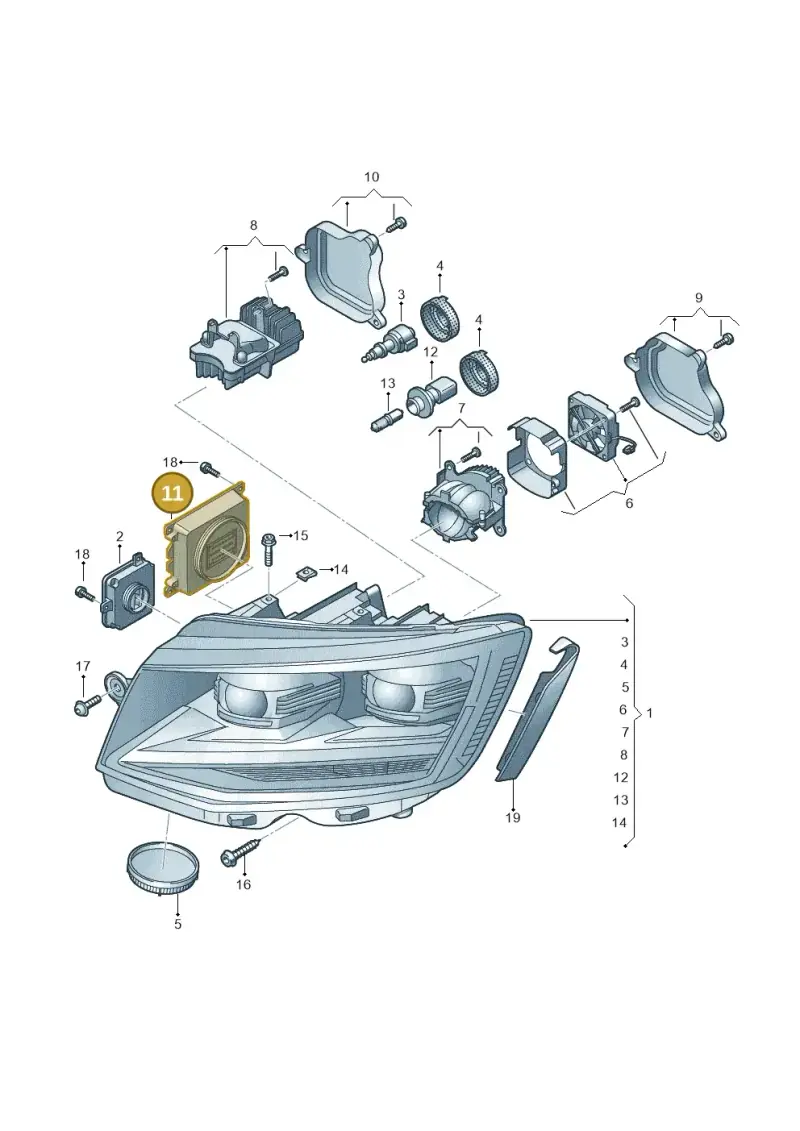 7PP941571AC — Volkswagen Caravelle (2015-2019) diagram 861941200, position 11