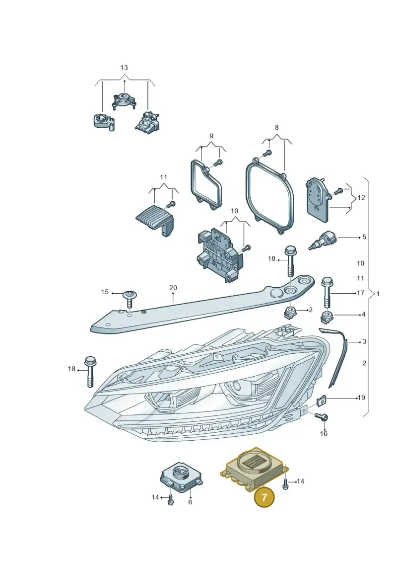 7PP941571AC — Volkswagen Touran (2015-2025) diagram 869941200, position 7