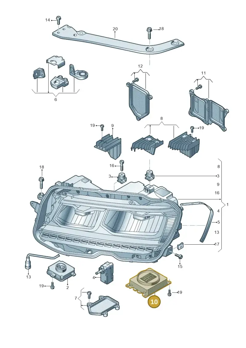 7PP941571AC — Volkswagen Tiguan (2016-2024) diagram 884941100, position 10