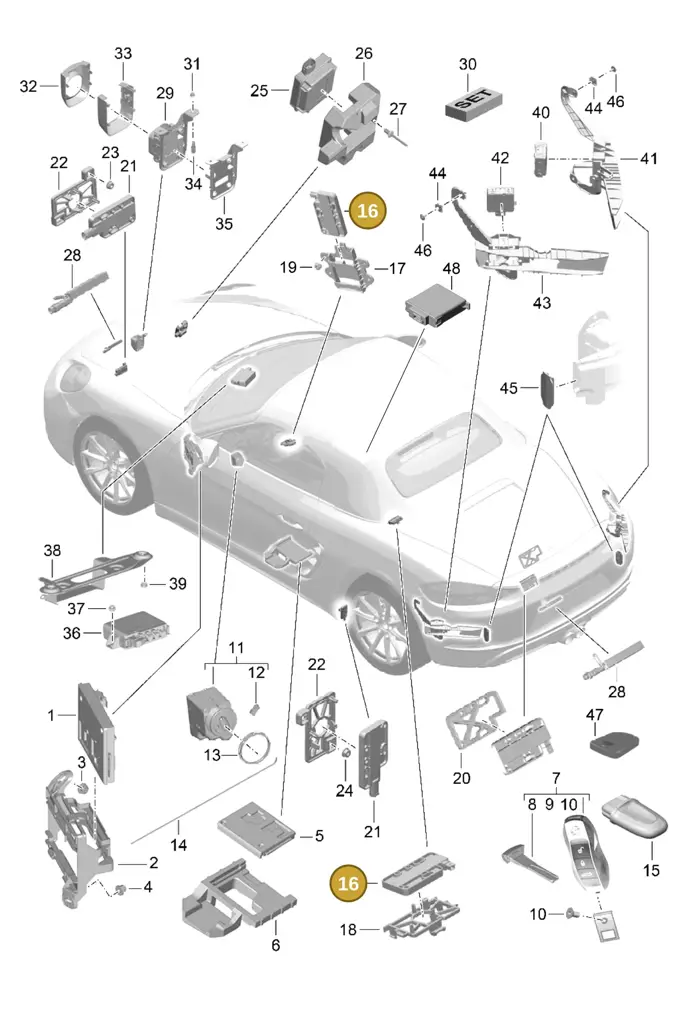 7PP962132A — Porsche Boxster (2016-) diagram p48901004, position 16