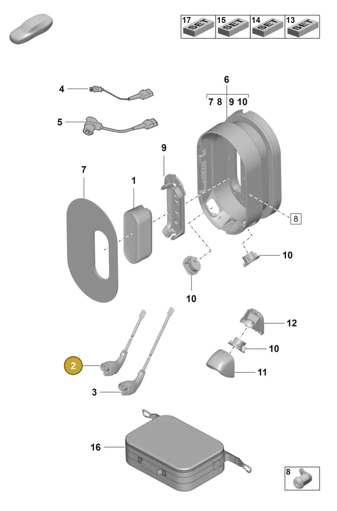 7PP971676AN — Porsche Taycan Sport Turismo (2019-2024) diagram p56251370, position 2