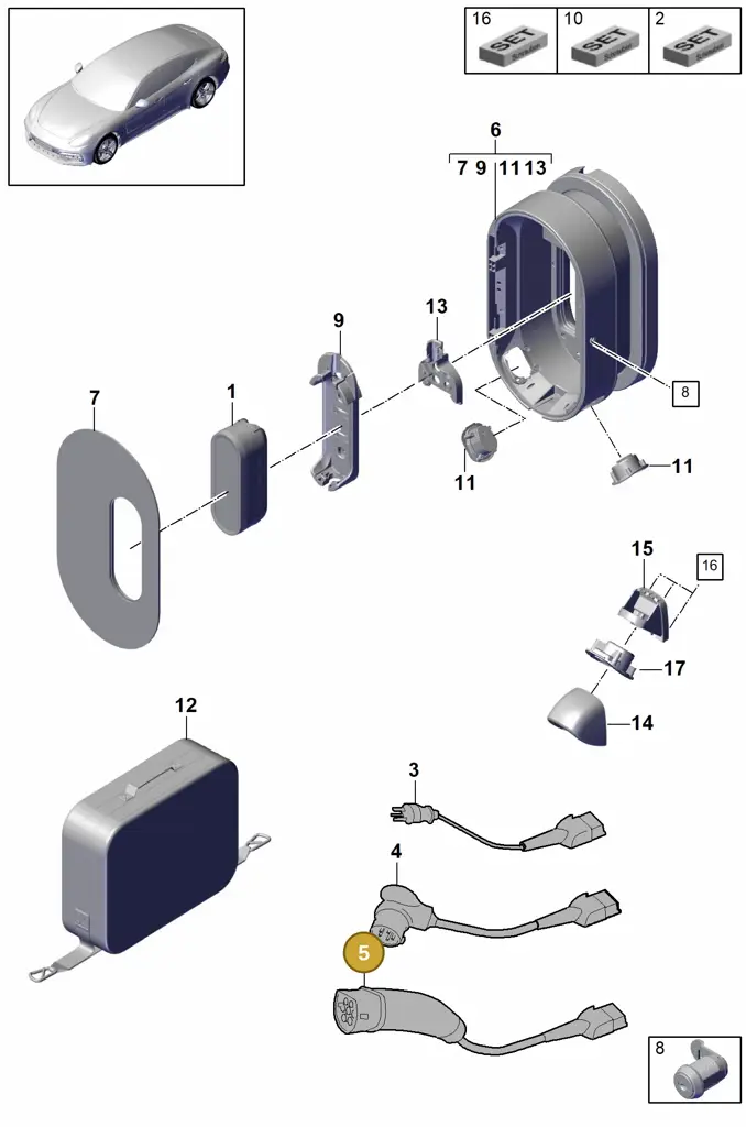 7PP971676F — Porsche Panamera (2016-2020) diagram p49901050, position 5