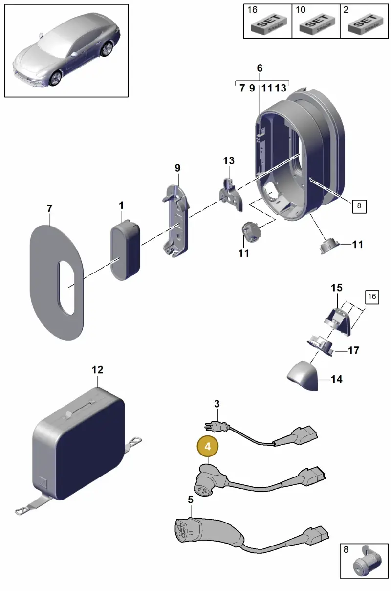 7PP971678AS — Porsche Panamera 4 Hybrid (2016-2020) diagram p49901050, position 4