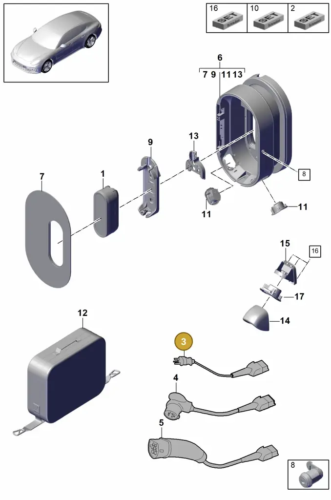 7PP971678A — Porsche Panamera (2016-2020) diagram p49901050, position 3