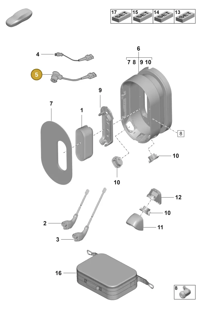 7PP971678CL — Porsche Taycan Sport Turismo (2019-2024) diagram p56251370, position 5