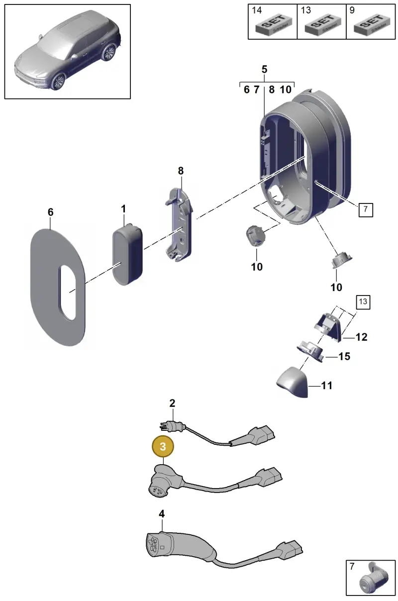 7PP971678FF — Porsche Cayenne Diesel V6 (2017-2023) diagram p51901192, position 3