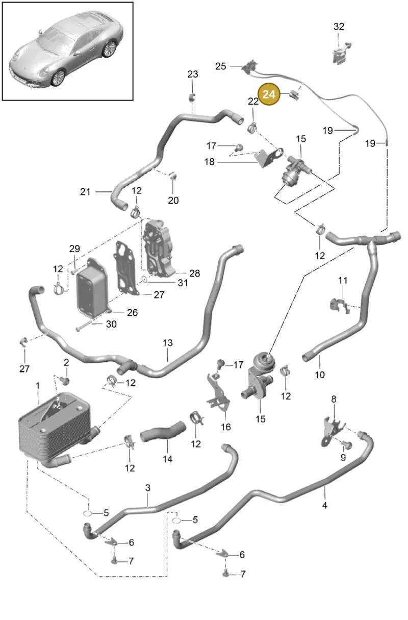811971848B — Porsche 991 II Carrera 4 (2016-2019) diagram p47360000, position 24