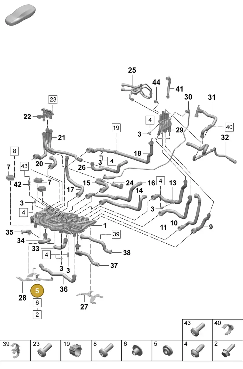 867129669 — Porsche Taycan Sport Turismo (2023-) diagram p64155050, position 5