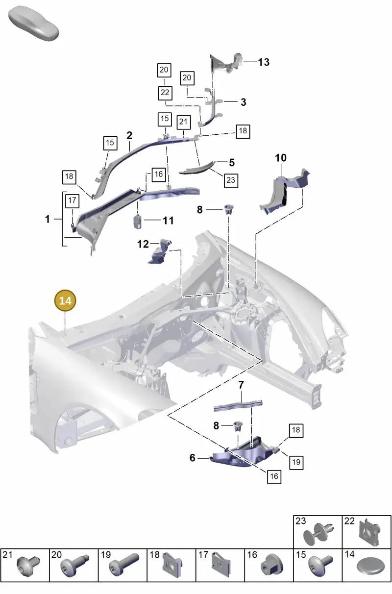 867971928A — Porsche Panamera (2023-) diagram p62813000, position 14