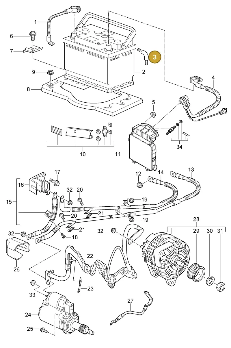 893915507 — Porsche Turbo (2006-2009) diagram p30902005, position 3
