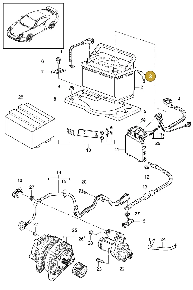 893915507 — Porsche GT2 RS (2009-2012) diagram p36902005, position 3