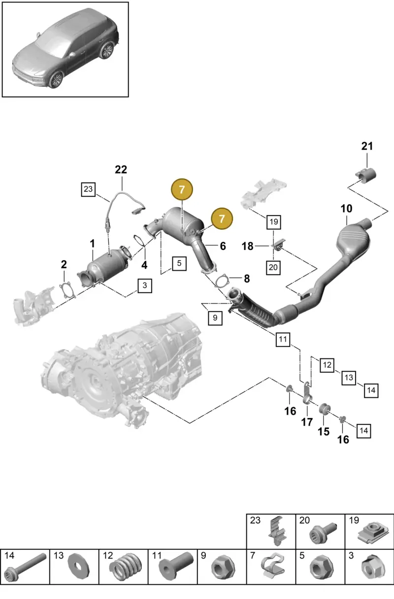 8E0131545 — Porsche Cayenne Diesel V6 (2017-2023) diagram p51202100, position 7