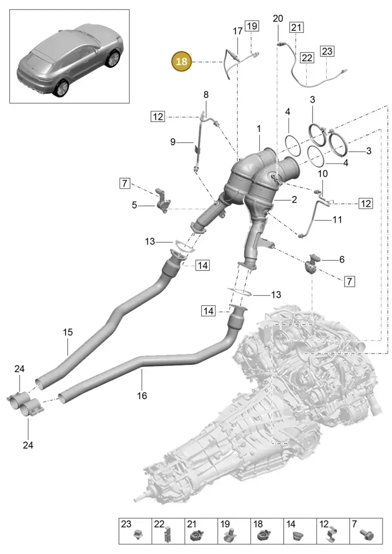 8E0201449R — Porsche Macan R4 TFSI (2018-) diagram p52000130, position 18