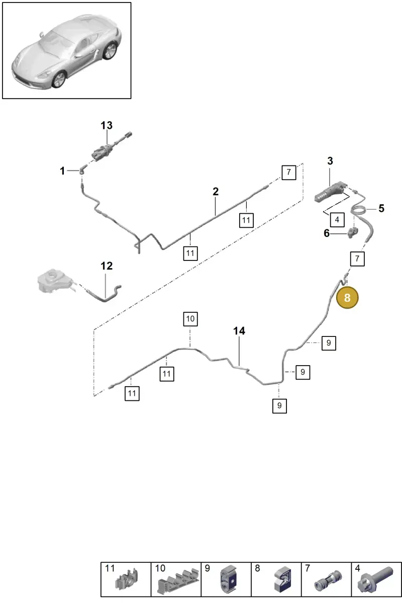 8E0611797D — Porsche Cayman (2016-) diagram p50703100, position 8