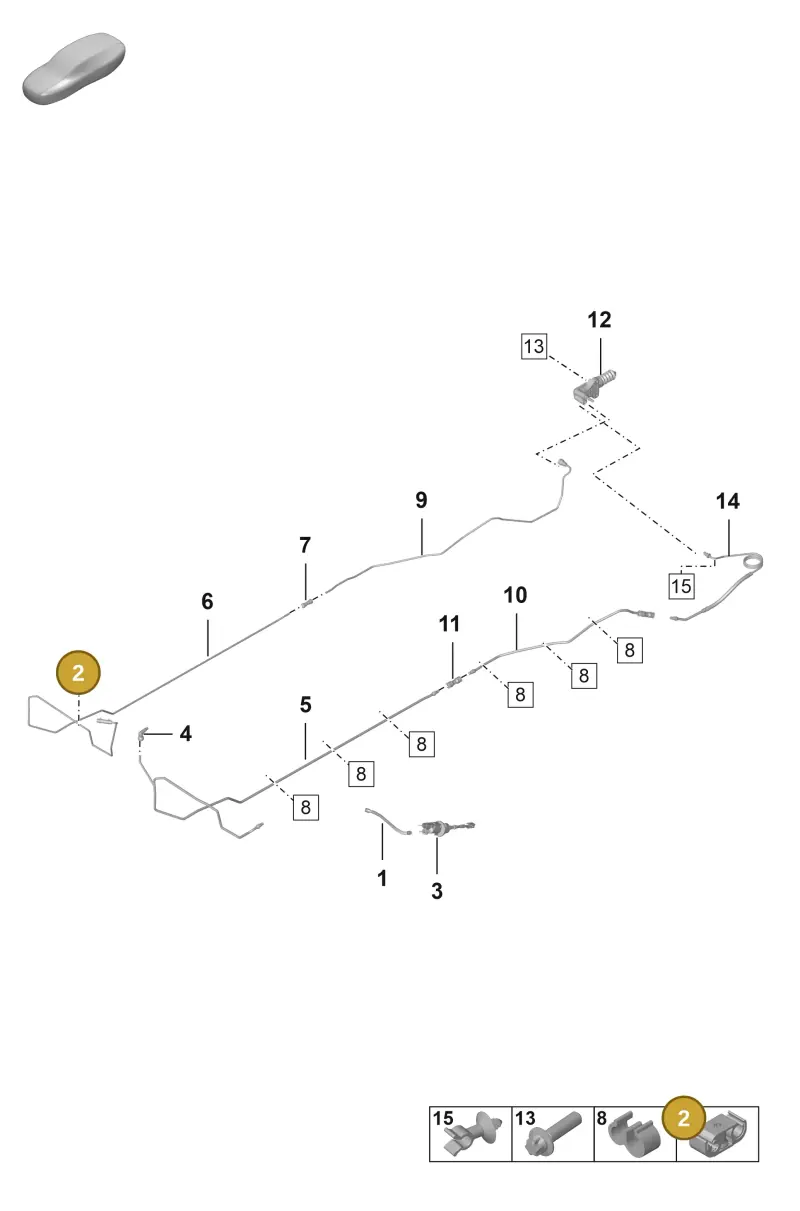 8E0611797D — Porsche 992 Carrera 4 GTS (2018-2024) diagram p53703000, position 2
