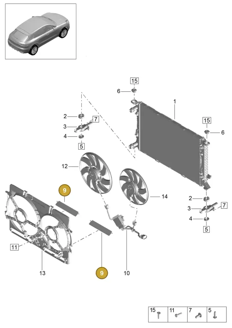 8K0121223A — Porsche Macan R4 TFSI (2018-) diagram p52000117, position 9