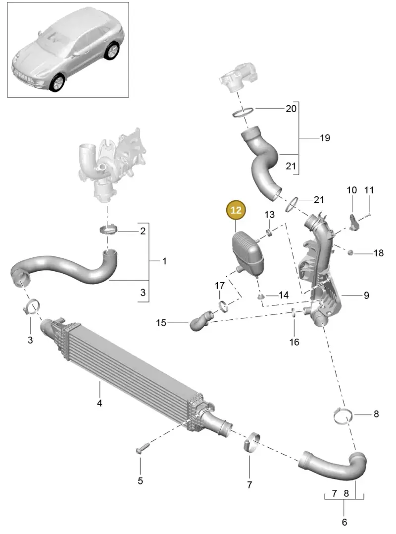 8K0129955A — Porsche Macan GTS (2013-2018) diagram p44107076, position 12