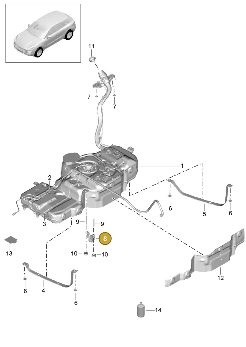8K0253144F — Porsche Macan GTS (2013-2018) diagram p44201000, position 8