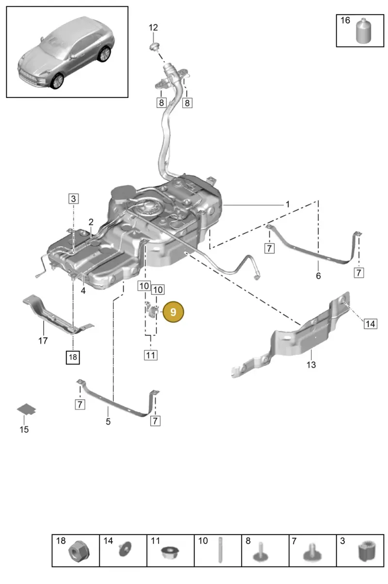 8K0253144F — Porsche Macan R4 TFSI (2018-) diagram p52000037, position 9