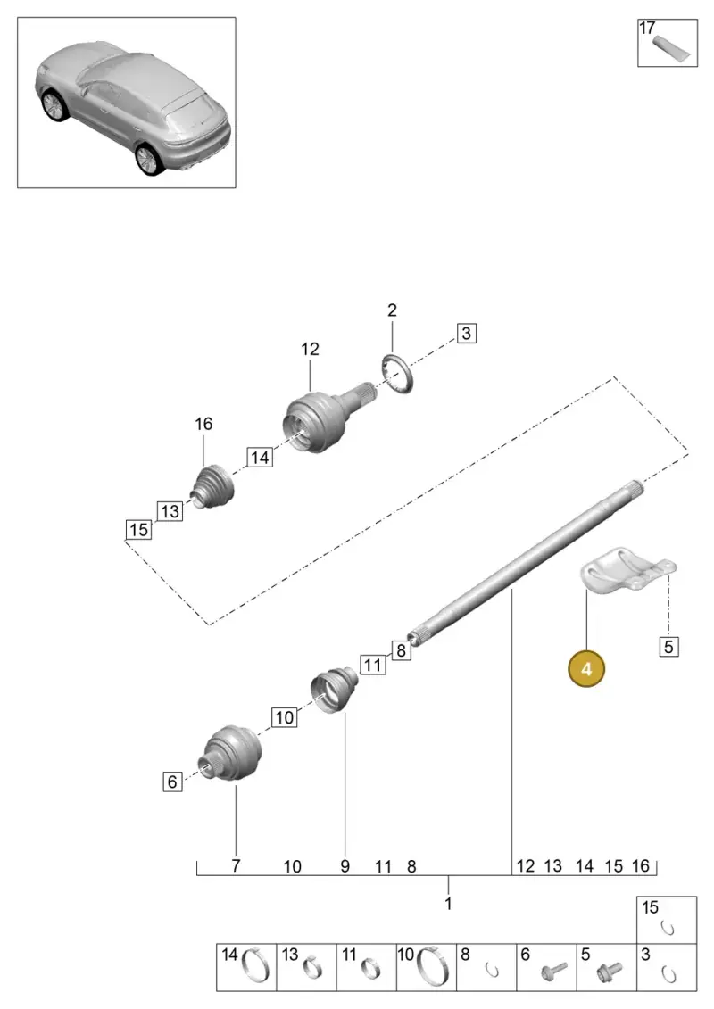 8K0501721A — Porsche Macan R4 TFSI (2018-) diagram p52501030, position 4