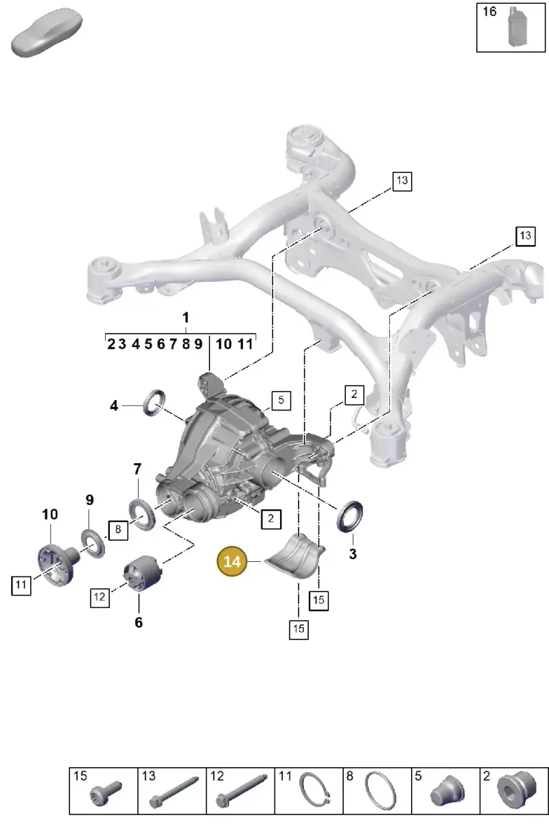 8K0501721A — Porsche Cayenne Hybrid Coupe (2023-) diagram p60305000, position 14