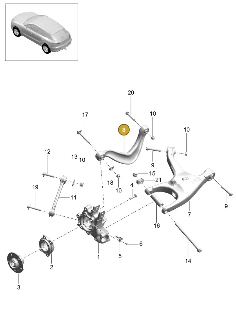 8K0505324H — Porsche Macan GTS (2013-2018) diagram p44501000, position 8