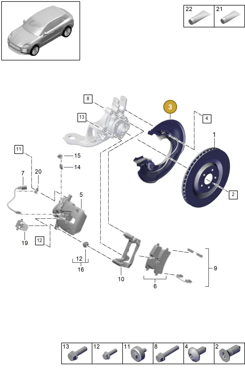 8K0615612A — Porsche Macan R4 TFSI (2018-) diagram p52000165, position 3