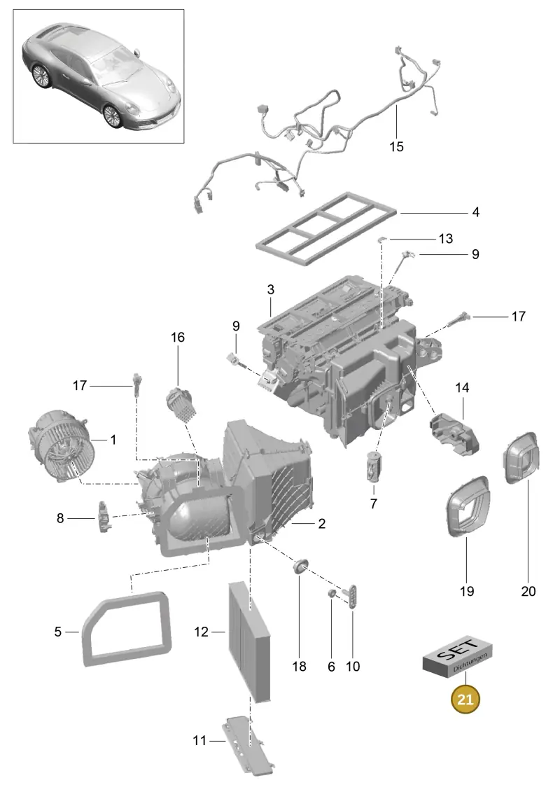 8K0820261 — Porsche 991 II Carrera 4 (2016-2019) diagram p47813010, position 21