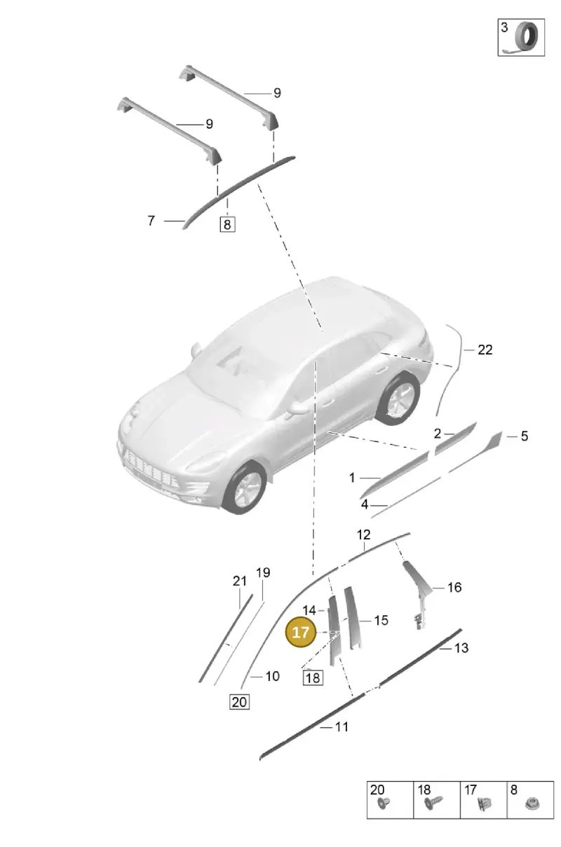 8K0837199 — Porsche Macan R4 TFSI (2018-) diagram p52810150, position 17
