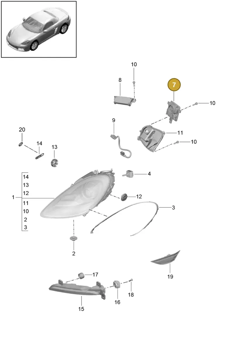 8K0941597F — Porsche Boxster (2016-) diagram p48905000, position 7